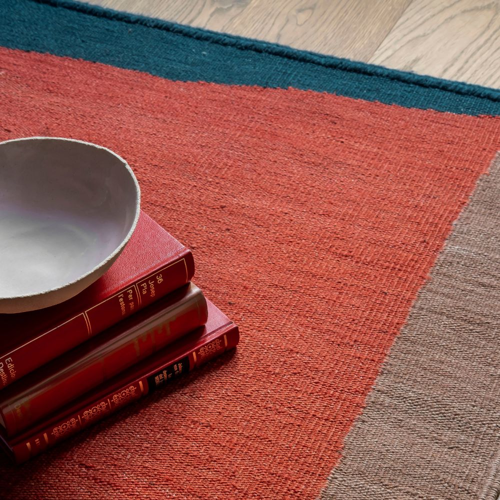 nanimarquina Tones Kilim 2 Detail with Books