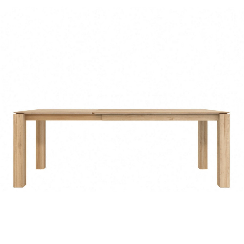 Small Oak Slice Extendable Dining Table Extended by Ethnicraft