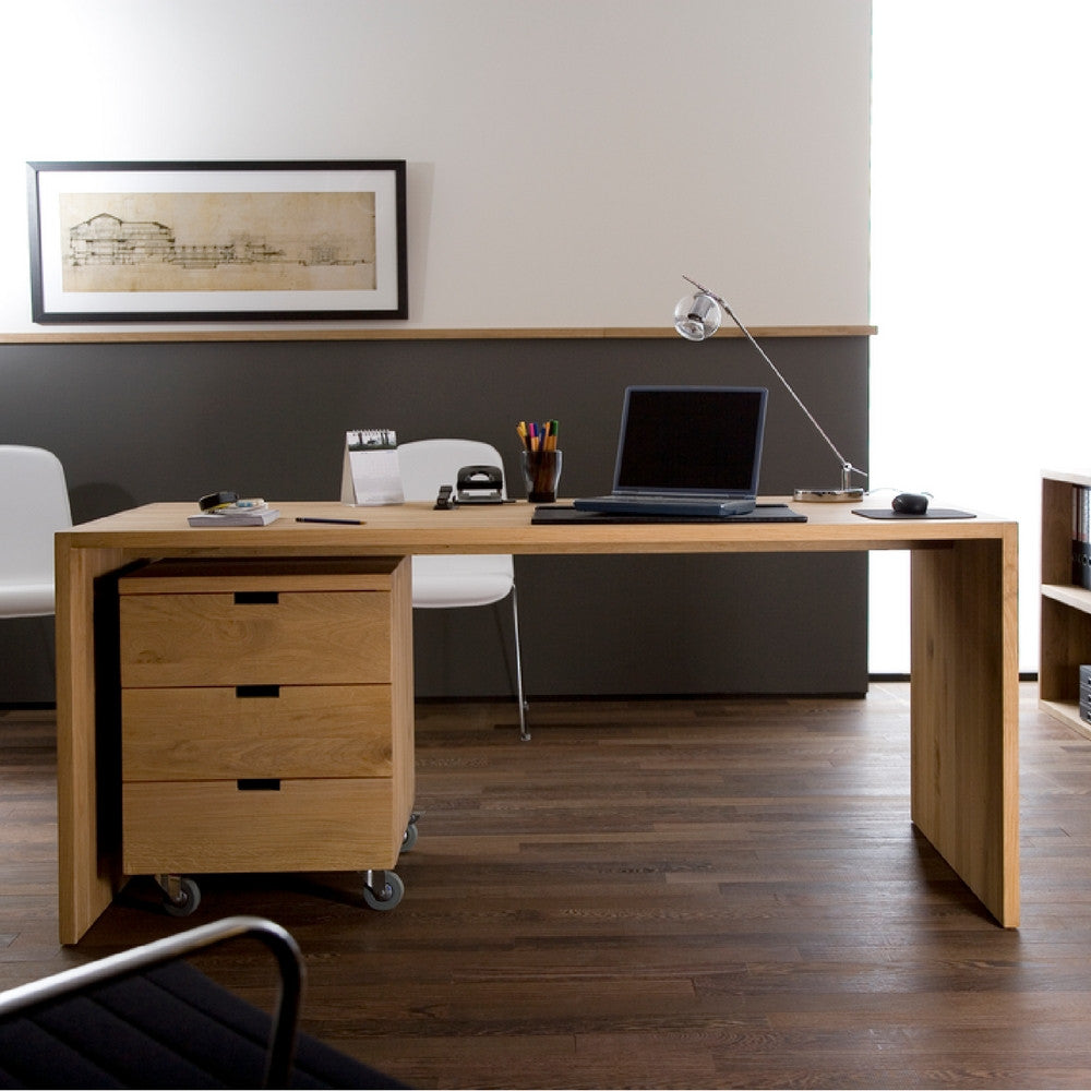 Oak Office Billy Box with Oak Office U Table by Ethnicraft 