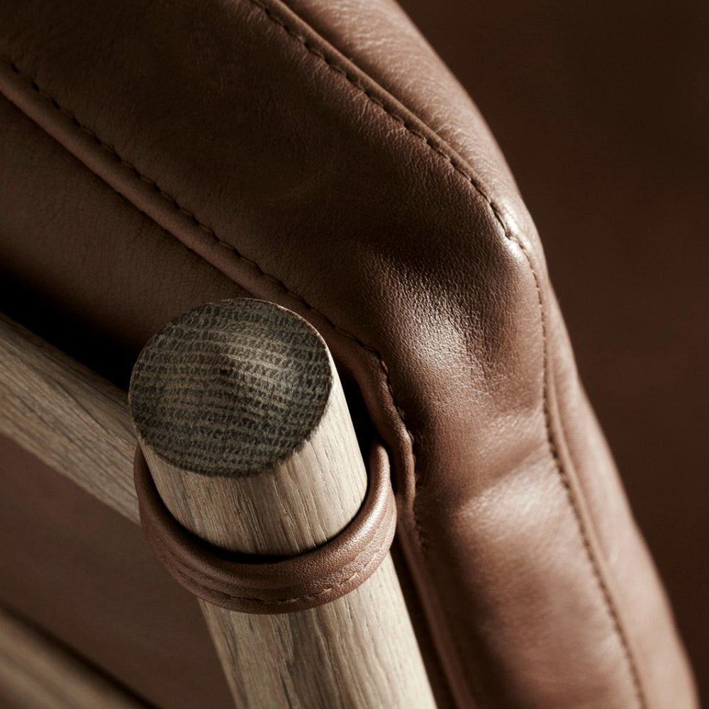 Ole Wanscher Colonia Chair Oak Frame and SIF Leather Detail