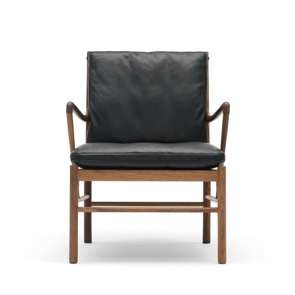 Ole Wanscher OW149 Colonial Chair with Walnut Frame and Black SIF Leather Carl Hansen and Son