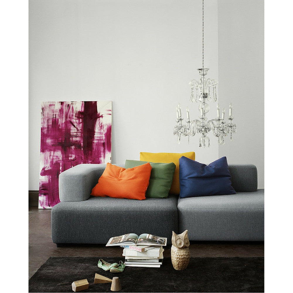 Piero Lissoni Alphabet Sofa in situ with Crystal Chandelier