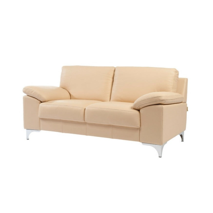 Luonto Poet Loveseat Labrador 12 Leather Metal Legs Angled Made to Order