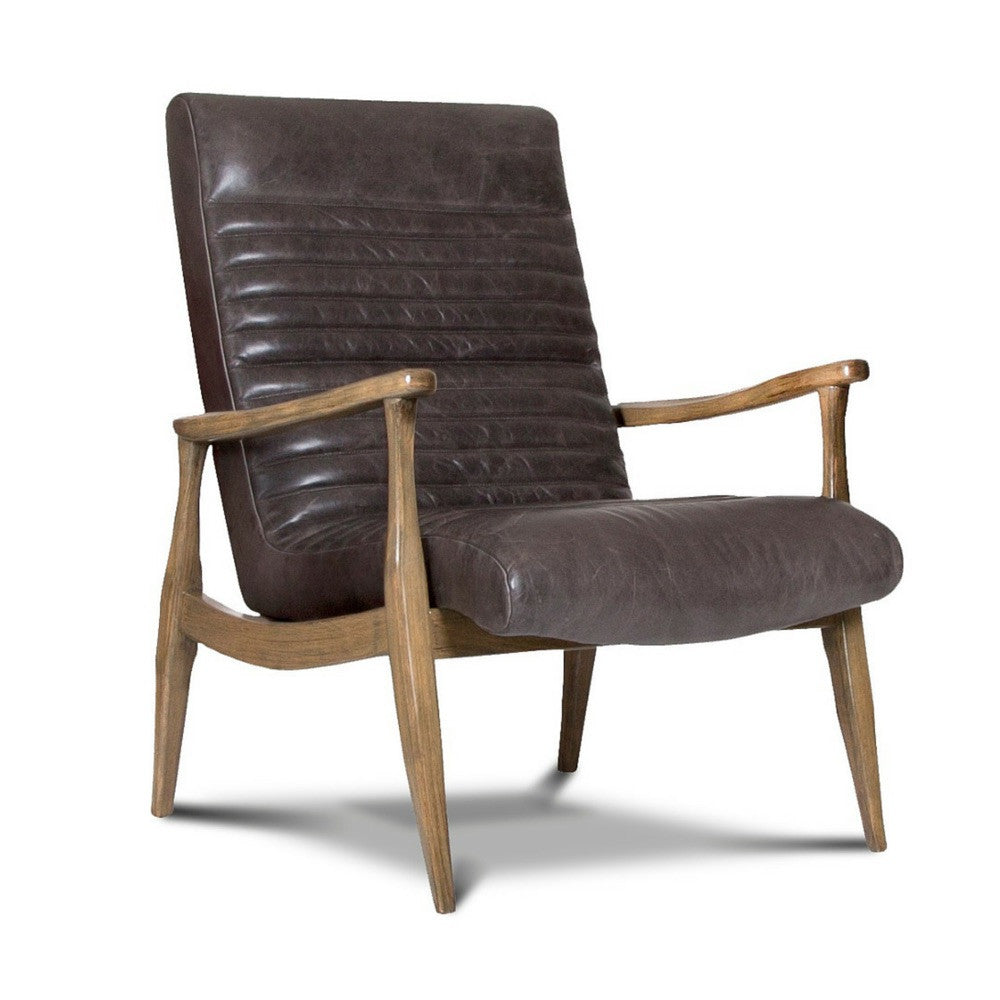 Precedent Furniture Grey Leather Erik Chair formerly DwellStudio Hans Chair