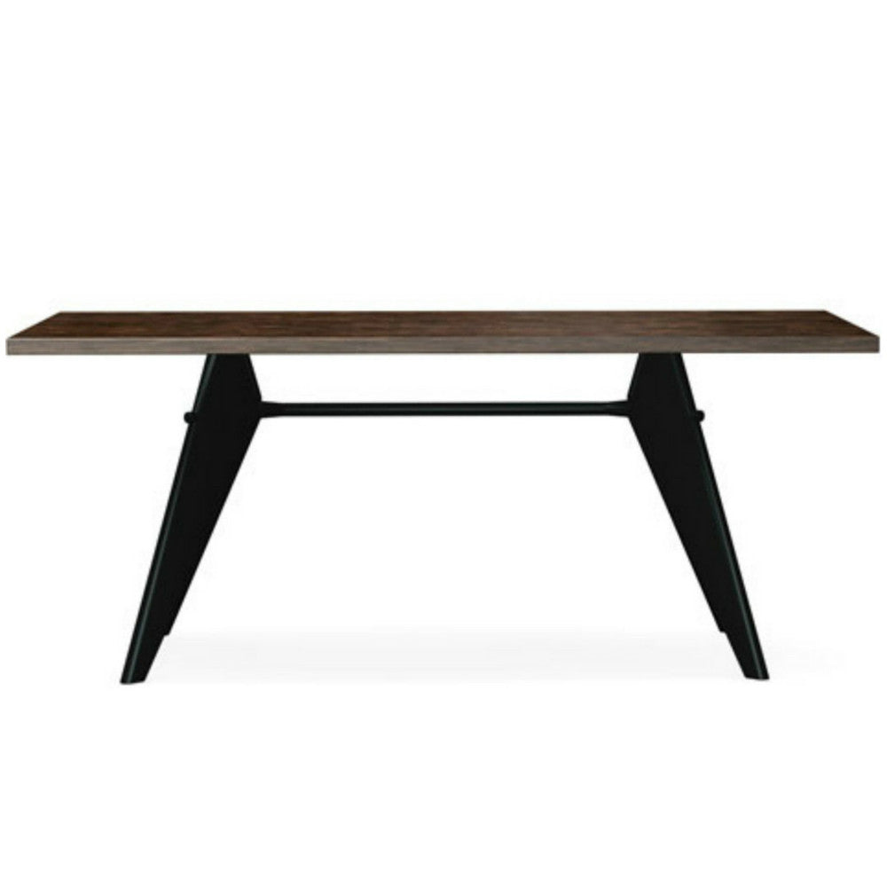 Prouve EM Table Smoked Oak Top Black Base Vitra