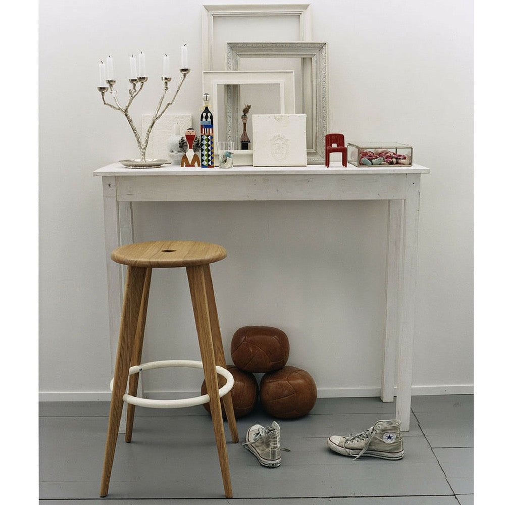 Prouve Tabouret Haut Bar Stool Natural Oak in situ Vitra