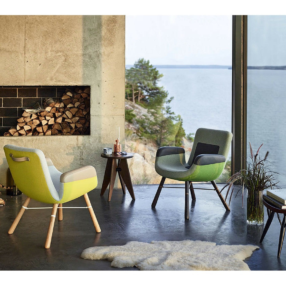 Prouve Tabouret Solvay Stool in Room with Hella Jongerius East River Chairs Vitra