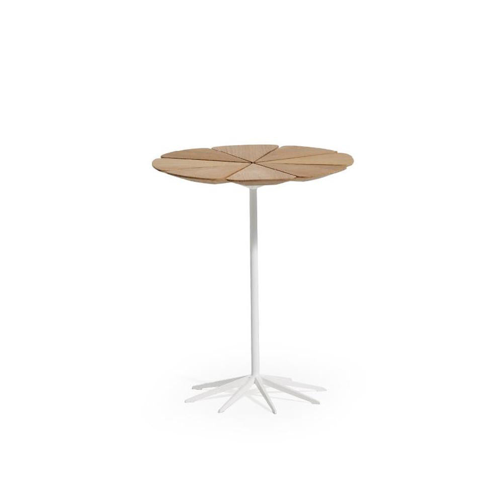 Knoll Richard Schultz Petal Side Table Teak Petals White Base