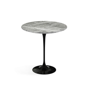Saarinen Side Table Grey Marble Top Black Base