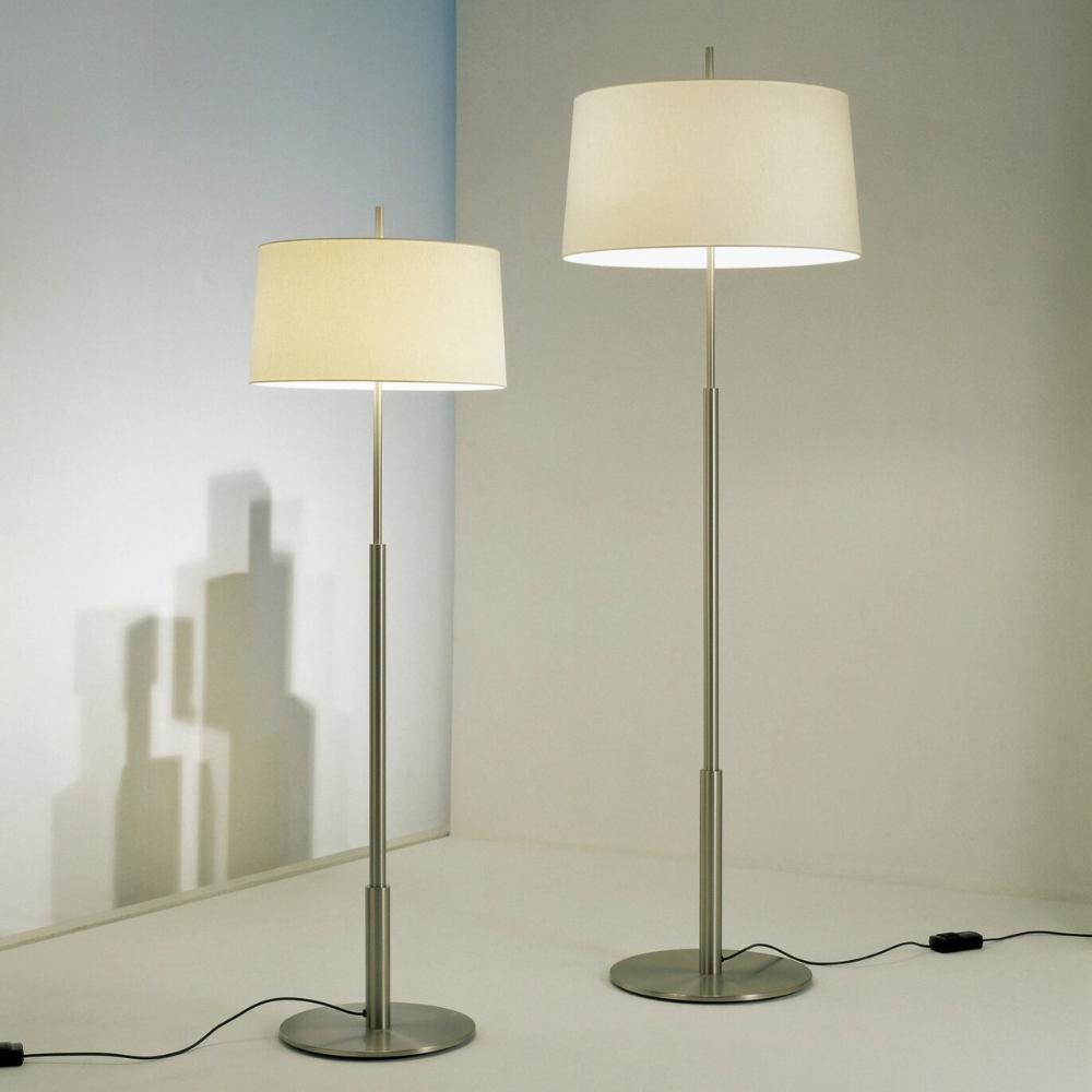 Santa Cole Diana Floor Lamps Satin Nickel in Room