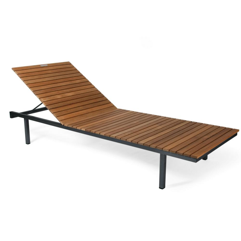 Haringe Sun Lounger with Black Steel Frame by Skargaarden