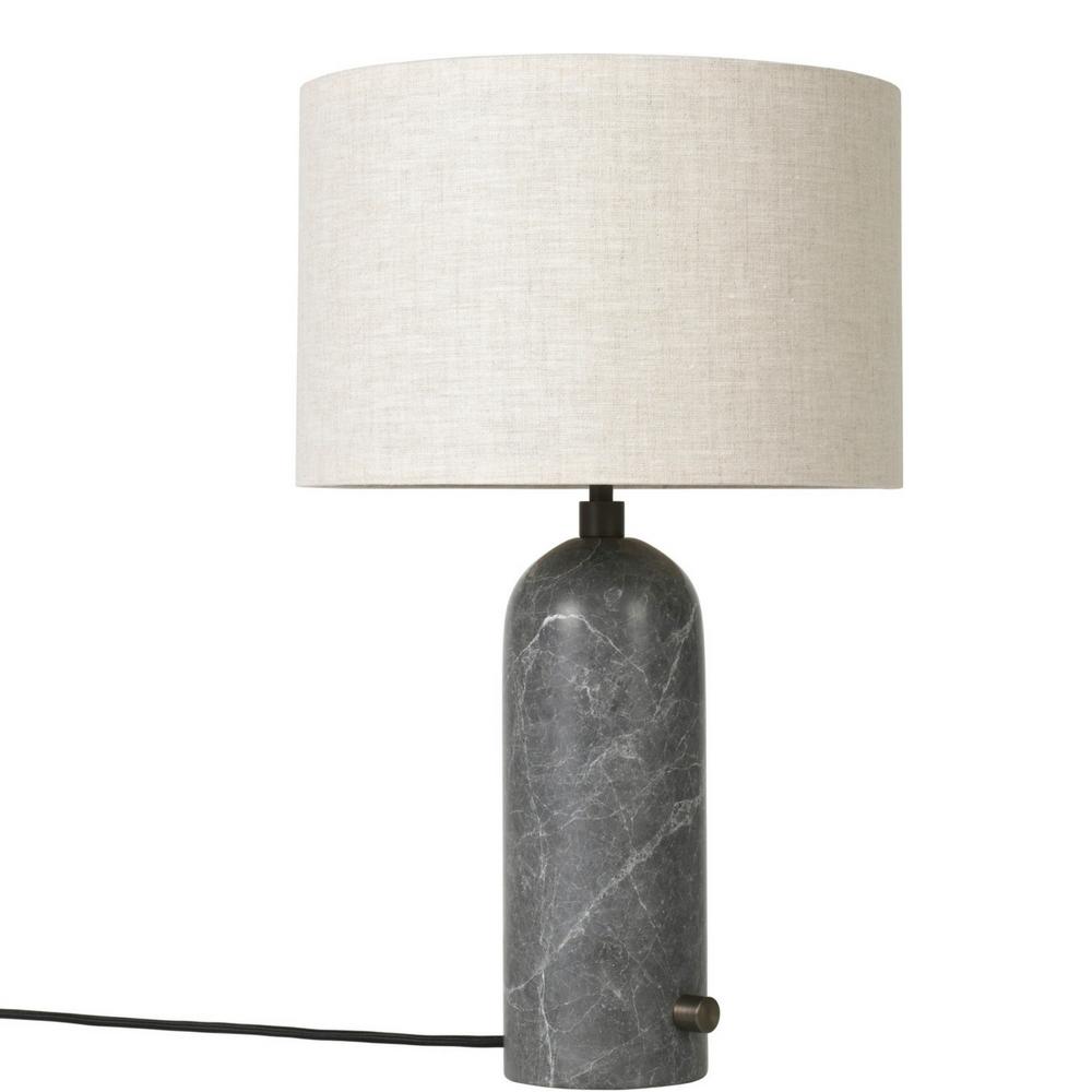 Small Grey Marble Base Canvas Shade