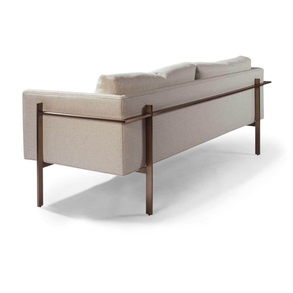 Thayer Coggin Milo Baughman Drop In Sofa Bronze Frame 1314-313-B