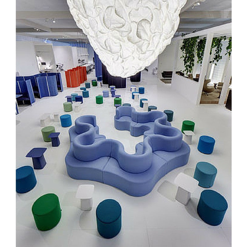 Verner Panton Visiona Stool with Verpan Cloverleaf Sofa Vitra