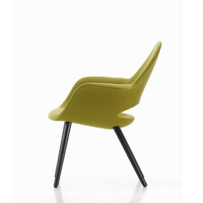 Vitra Eames Saarinen Organic Chair Citron Wool with Black Ash Legs Side