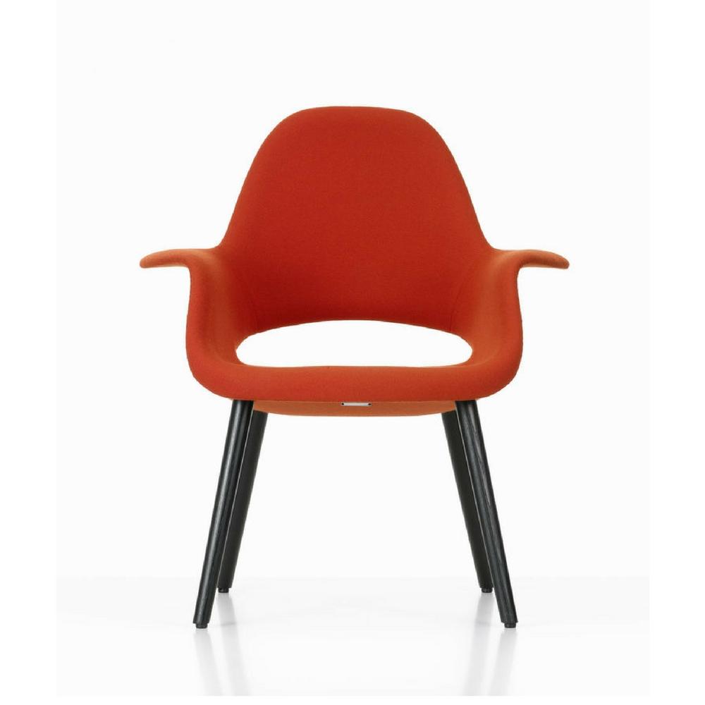 Vitra Eames Saarinen Organic Chair Red Orange Wool with Black Ash Legs