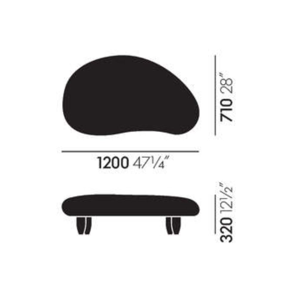 Vitra Noguchi Freeform Ottoman Dimensions