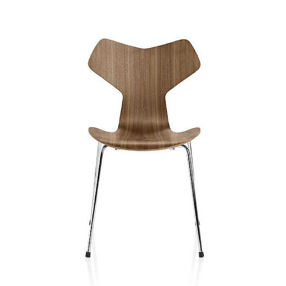 Fritz Hansen Grand Prix Chair Walnut with Chrome Legs