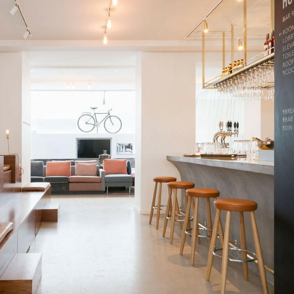 Hans Wegner Bar Stools in Hotel SP34 Copenhagen Carl Hansen and Son