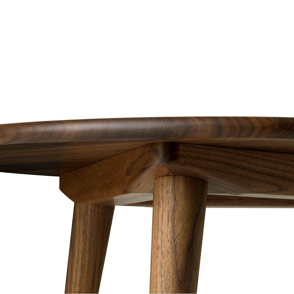 Hans Wegner Walnut CH008 Coffee Table Triangle Base Detail Carl Hansen and Son