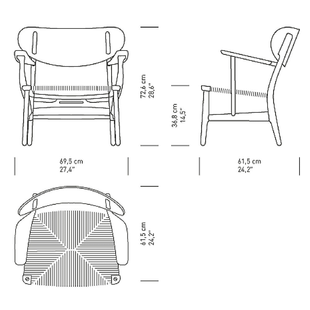 Wegner CH22 Chair Dimensions Carl Hansen and Son