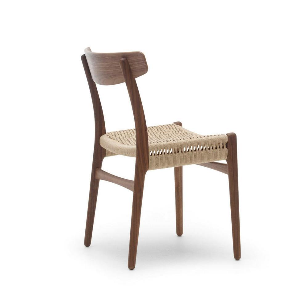 Wegner CH23 Chair Walnut Frame with Walnut Back Angled View Carl Hansen and Son