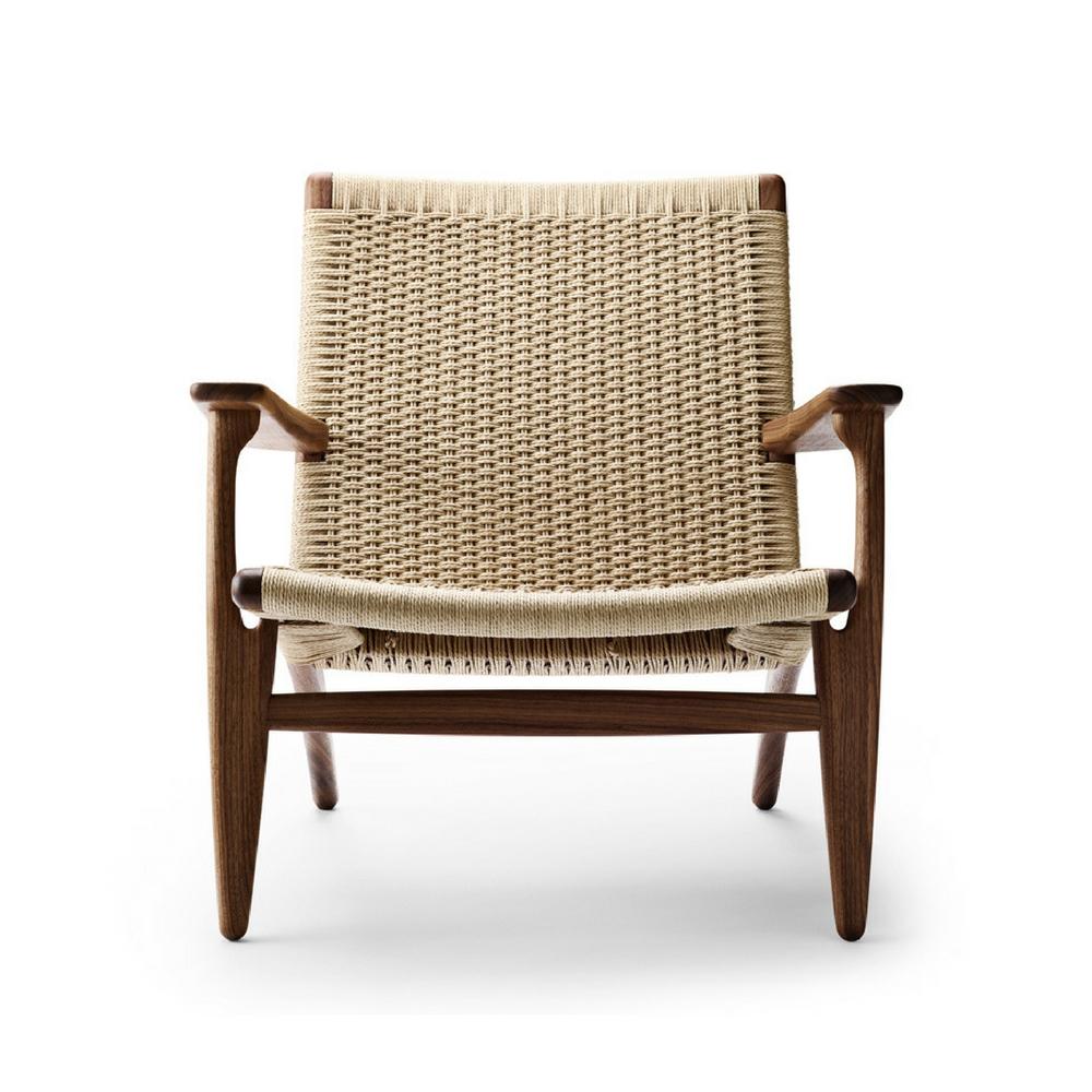 Wegner CH25 Lounge Chair in Walnut Oil with Natural Papercord