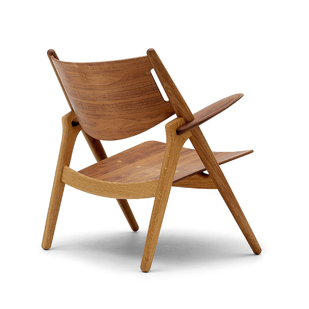 Wegner CH28 Sawhorse Chair Walnut and Oak Back Carl Hansen & Son