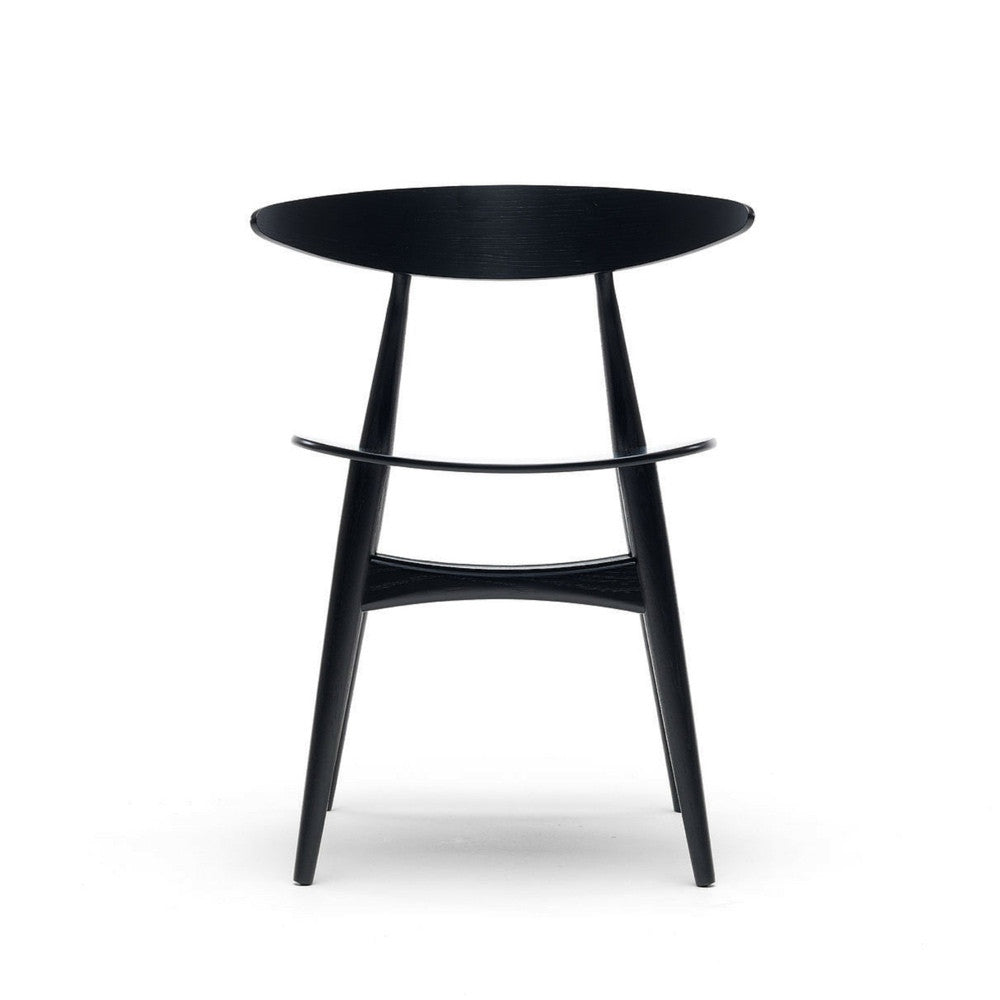 Wegner CH33 Chair Black Lacquer Front Carl Hansen and Son