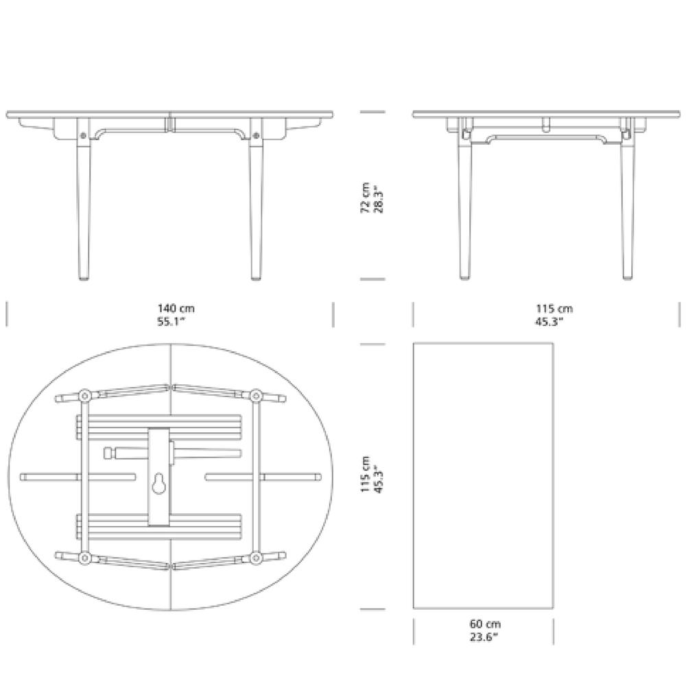 Hans Wegner CH337 Dining Table Dimensions Carl Hansen and Son