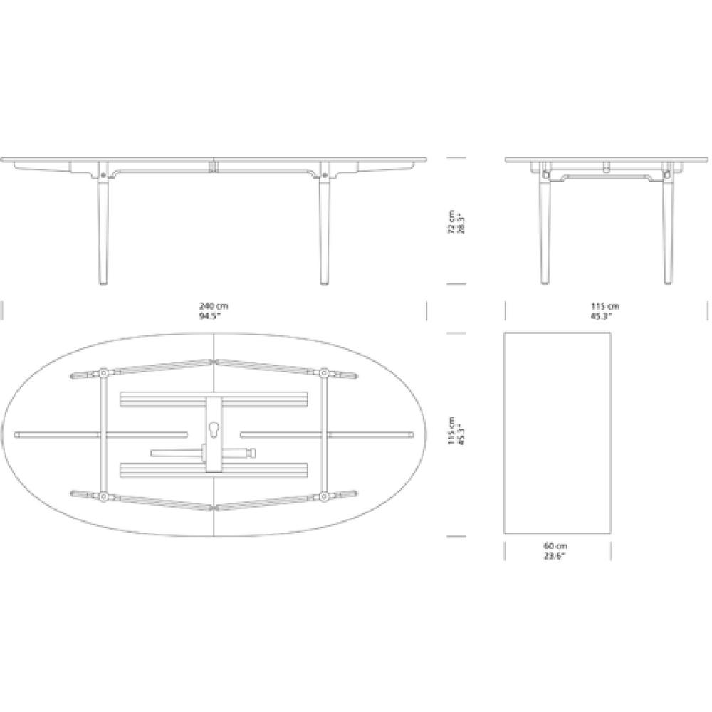 Wegner CH339 Dining Table