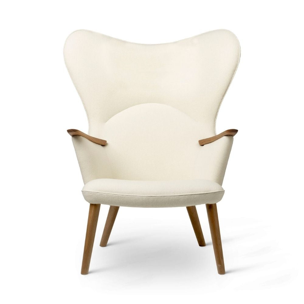 Wegner CH78 Mama Bear Chair White Hallingdal 100 front by Carl Hansen