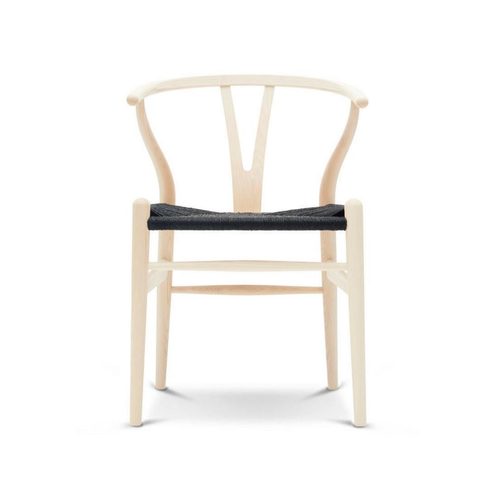 Carl Hansen CH24 Wegner Wishbone Chair Ash Lacquer with Black Papercord Seat