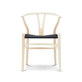 Carl Hansen CH24 Wegner Wishbone Chair Ash Lacquer with Black Papercord Seat