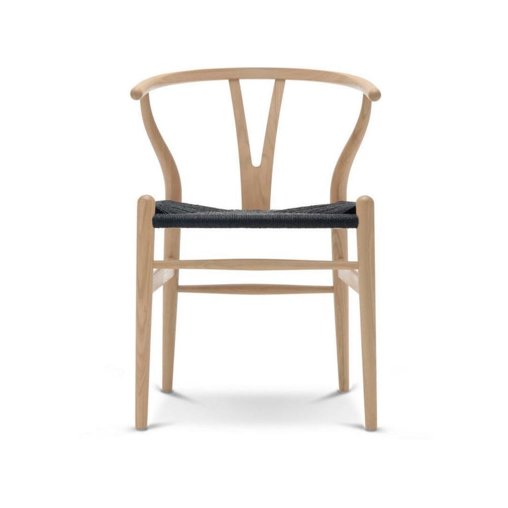 Carl Hansen CH24 Wegner Wishbone Chair Oak Lacquer with Black Papercord Seat