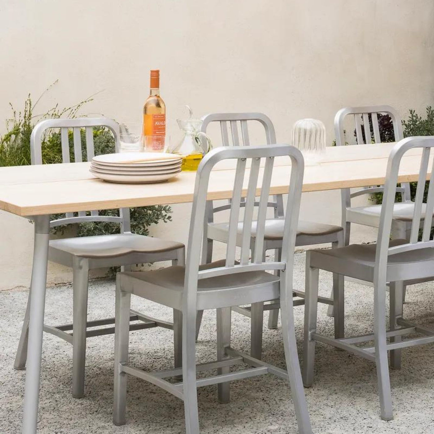 Emeco Navy Aluminum Chairs for Outdoor Dining Al Fresco