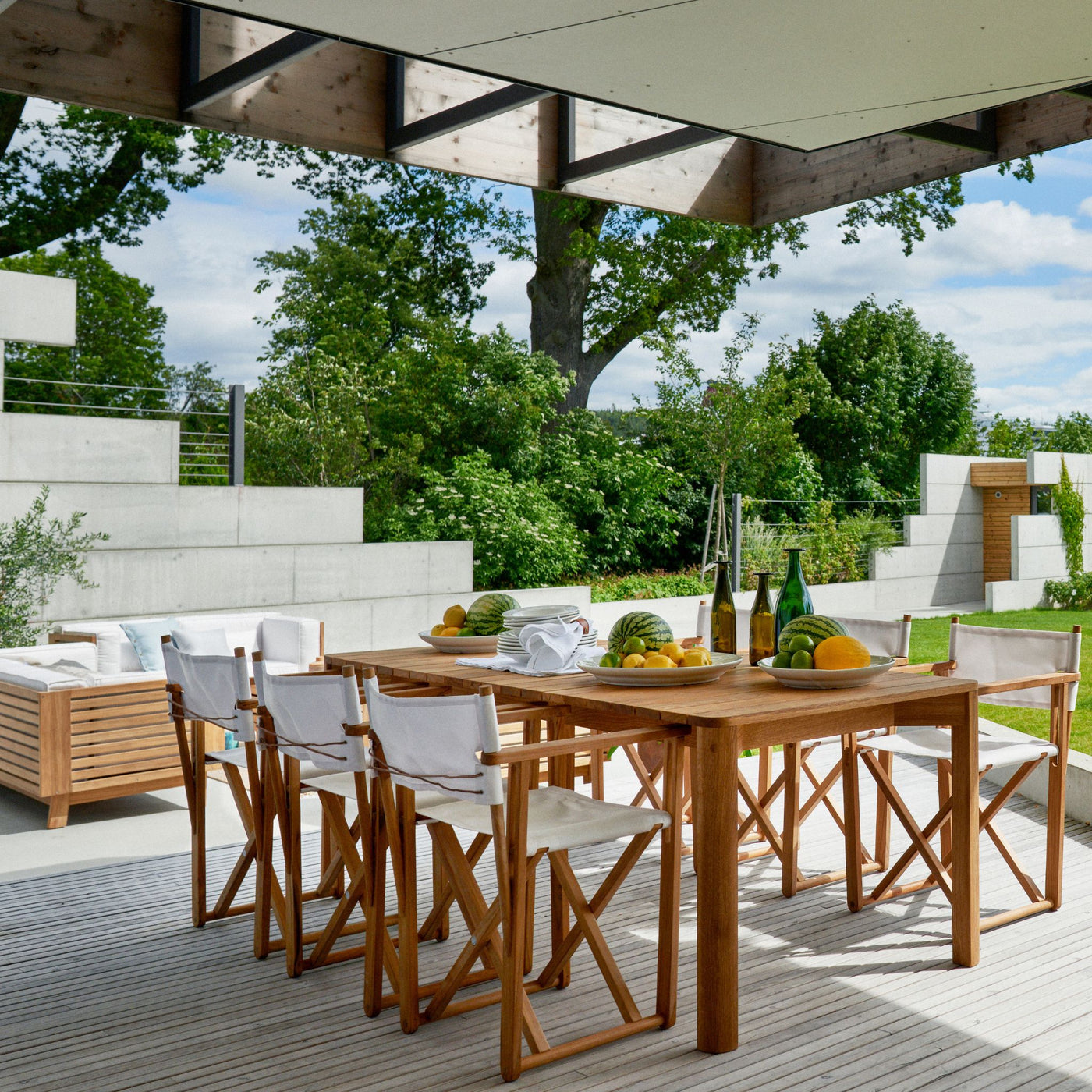 Skargaarden Kryss Dining Chairs and Salto Lounge Collection Outdoors
