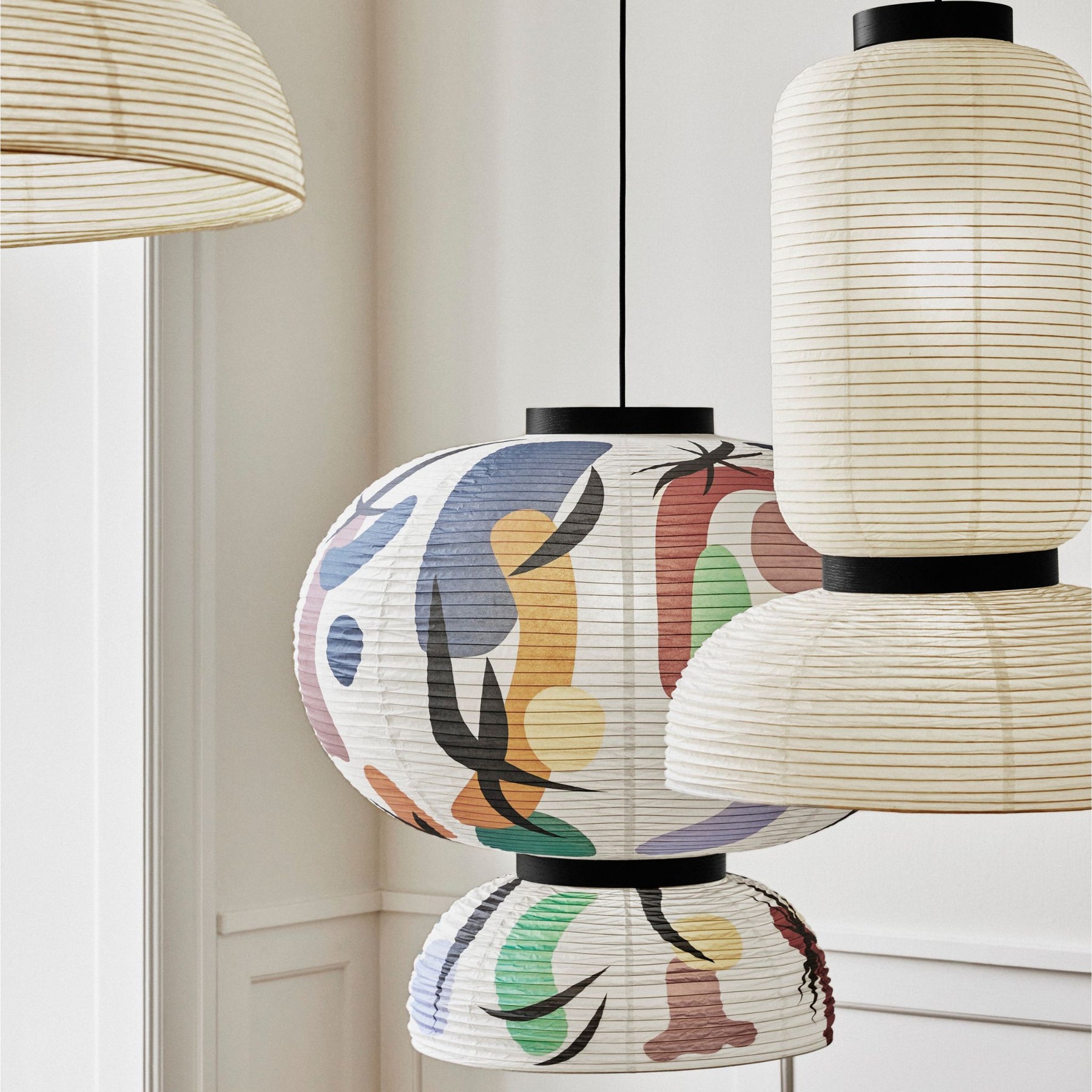 Limited Edition JH5 Formakami Light by Jaime Hayon for And Tradition Copenhagen with Standard Formakami Pendants