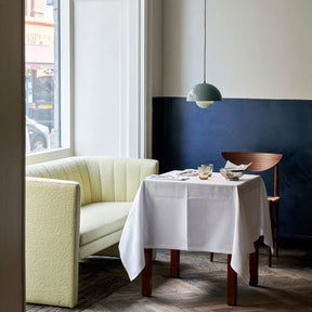 and Tradition VP1 Flowerpot Pendant Stone Blue in Copenhagen Cafe