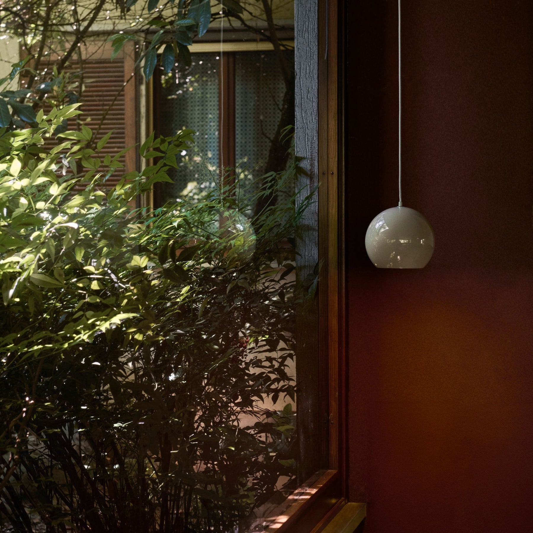 And Tradition VP6 Topan Pendant Grey Beige in Room by Window