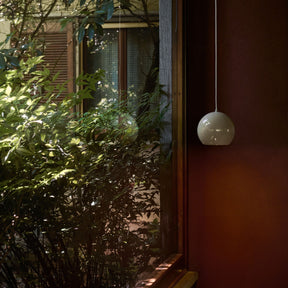 And Tradition VP6 Topan Pendant Grey Beige in Room by Window