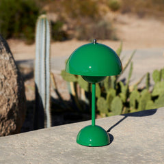 andTradition VP9 Flowerpot Lamp Signal Green Outdoors in Desert