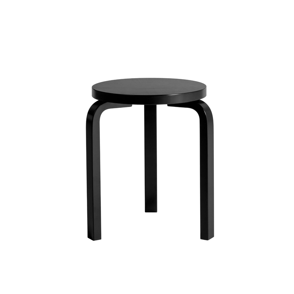 Artek Alvar Aalto Stool 60 Black Lacquer