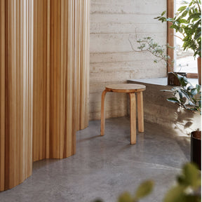 Artek Alvar Aalto Stool 60 Vintage with Plants by Window