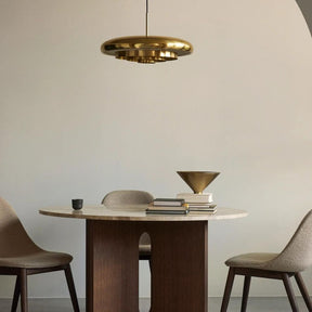 Audo Resonant Pendant by Alf Svensson & Yngvar Sandström with Androgyne Dining Table