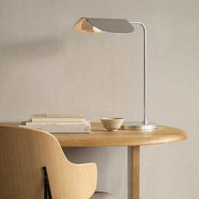 Audo Copenhagen Wing Table Lamp with the Eclipse Desk and Penguin Dining Chair