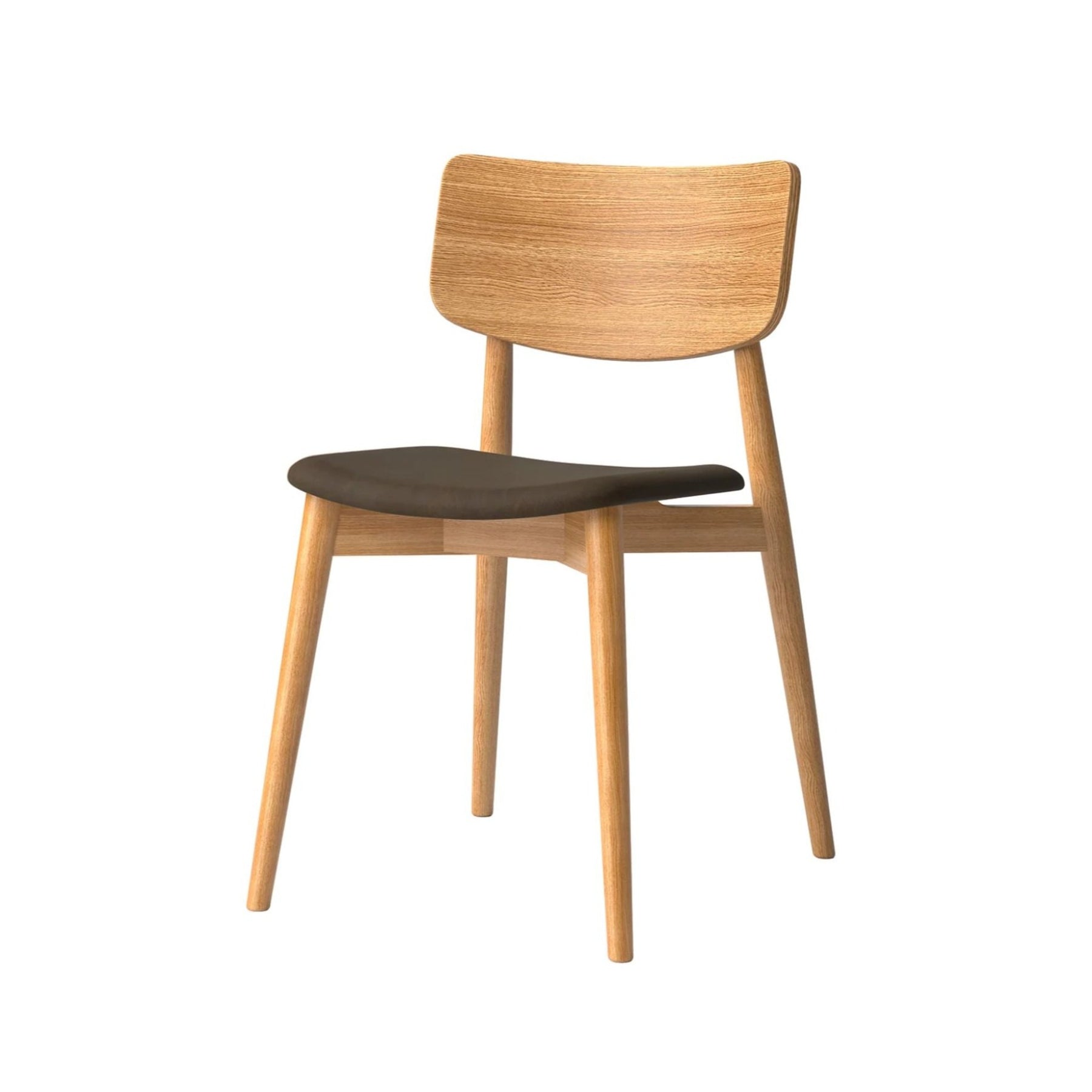 bruunmunch Chiara Dining Chair with Davos Umbra Leather Seat by Says Who