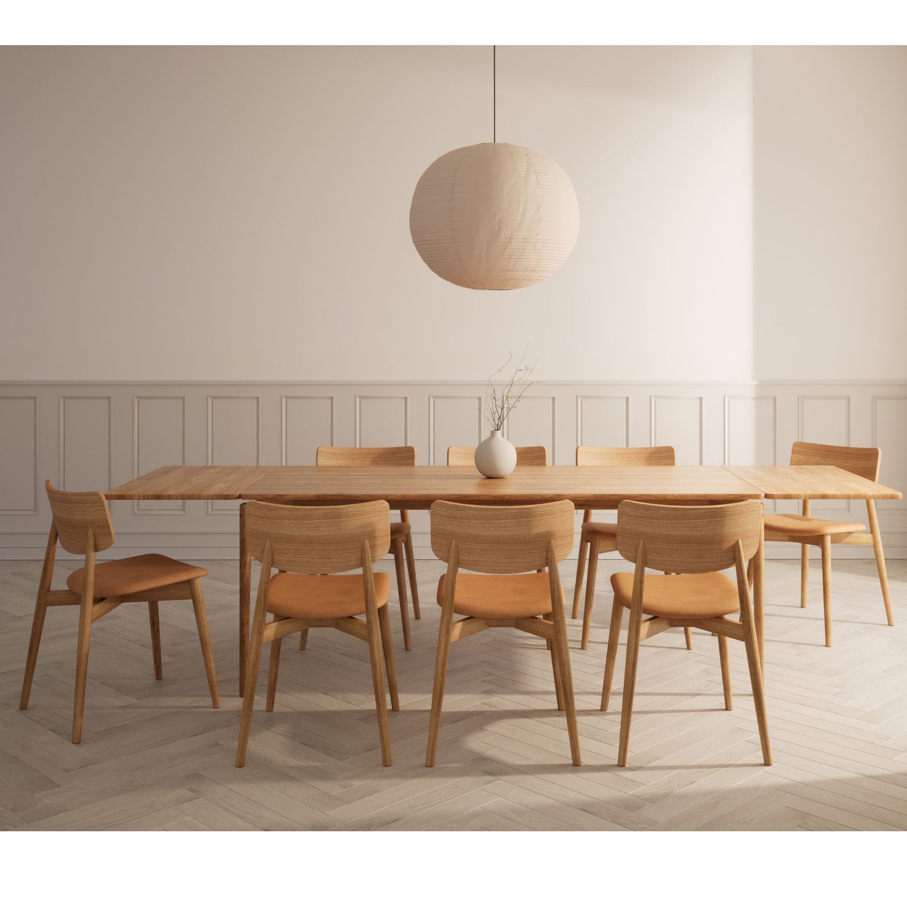 bruunmunch PURE dining table Oak Oil with Chiara Chairs in Situ