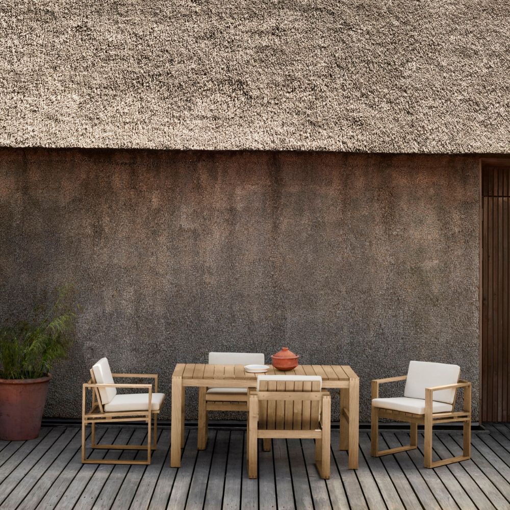 Carl Hansen BK10 Teak Dining Chair with Cushions Outdoors by Danish Summer House