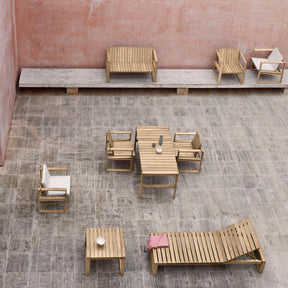 Carl Hansen BK10 Teak Dining Chairs and Bodil Kjaer Outdoor Collection Aerial View